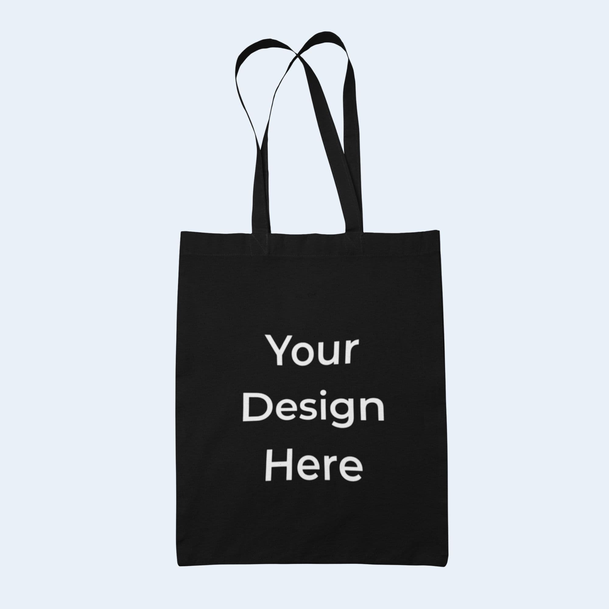 black custom branded tote bag