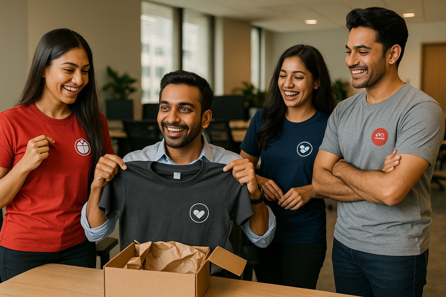 office-group-wearing-custom-branded-t-shirts
